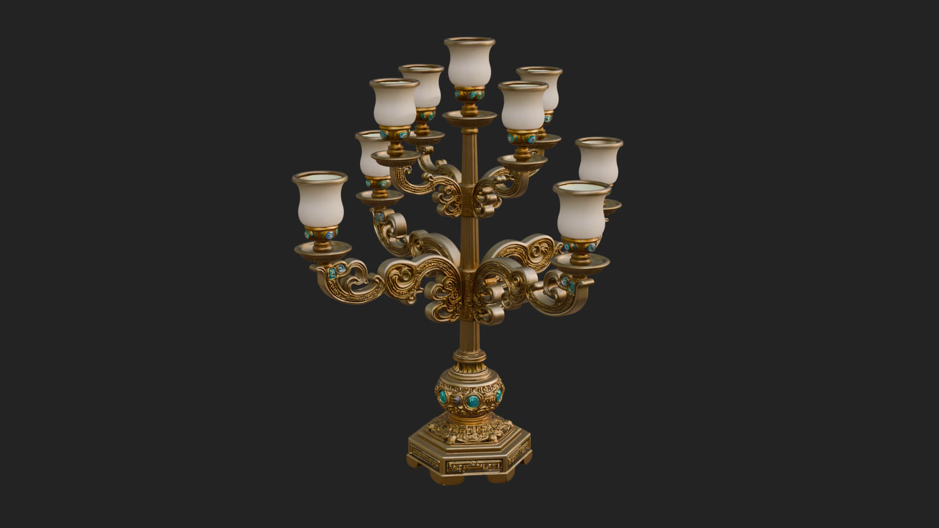 Gilded Branch Candelabra Model Design 2 3D Print Model 3D Model