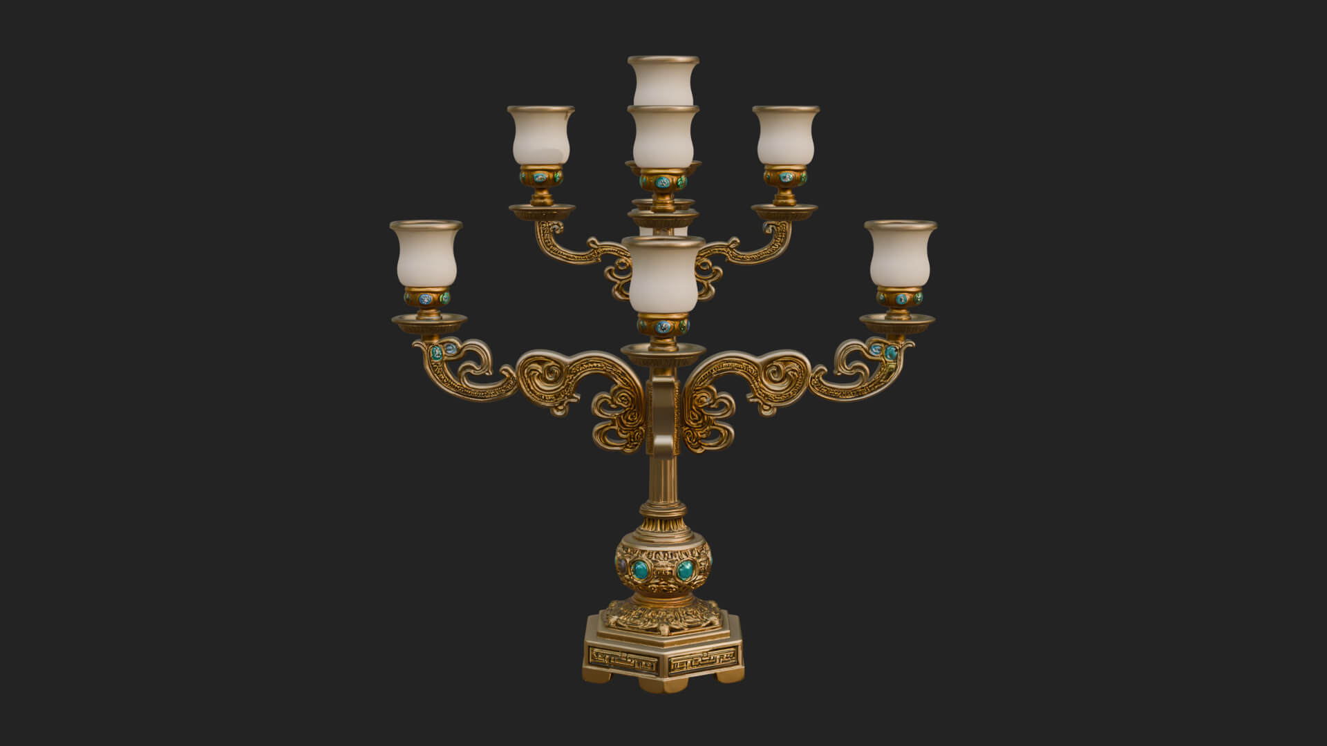 Gilded Branch Candelabra Model Design 2 3D Print Model 3D Model