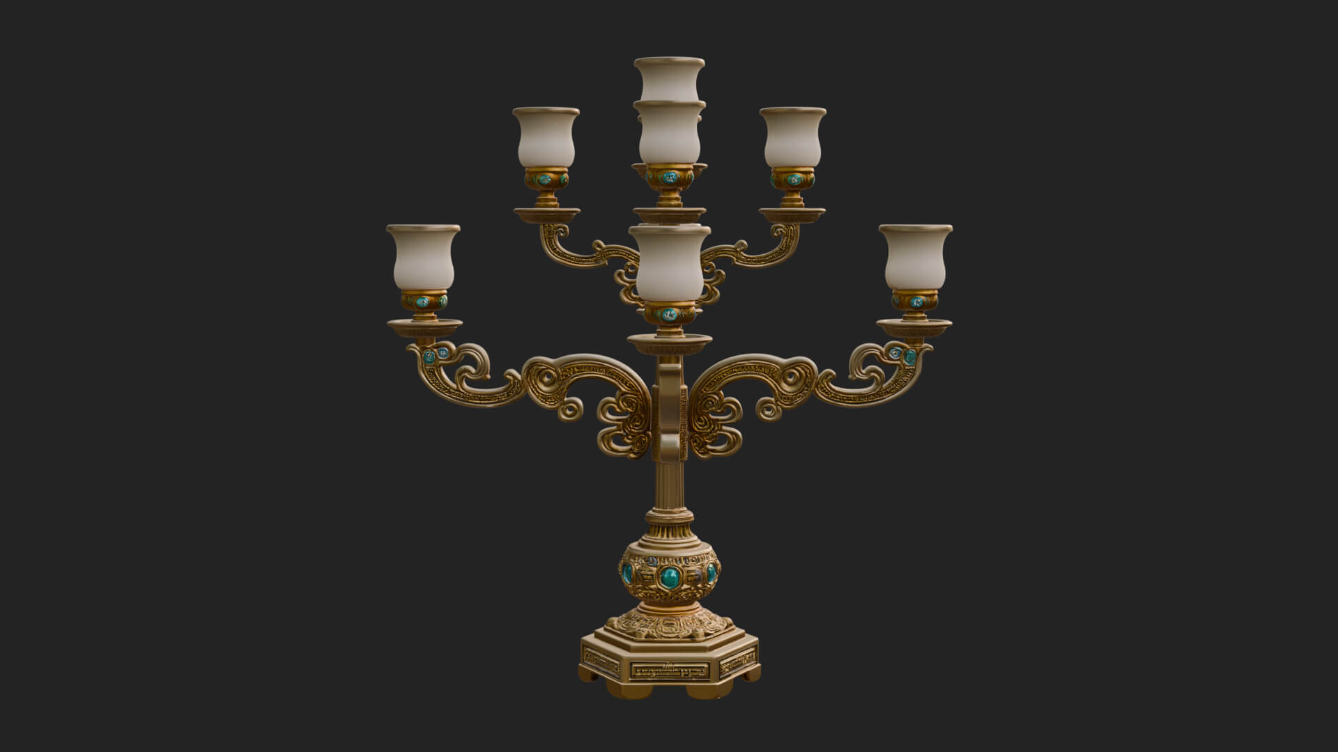 Gilded Branch Candelabra Model Design 2 3D Print Model 3D Model