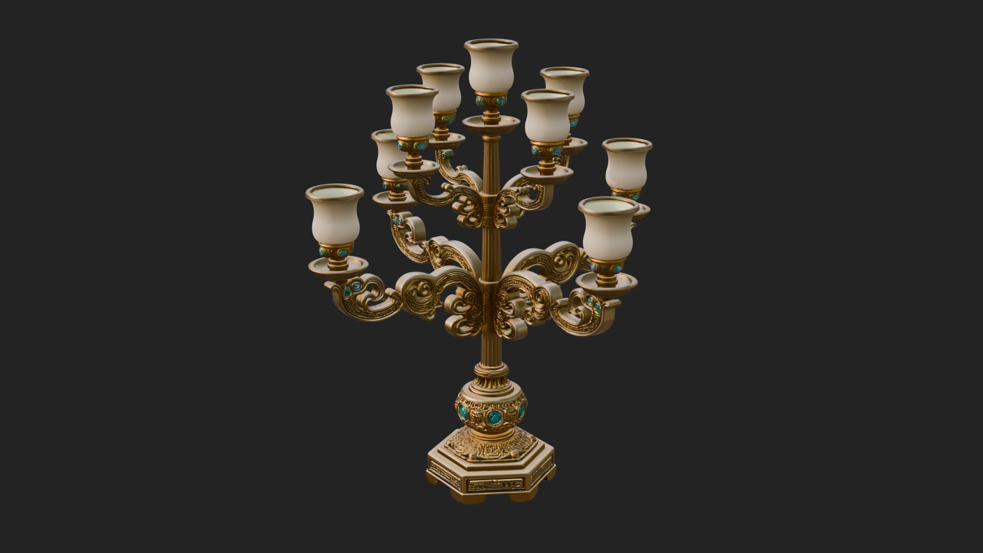 Gilded Branch Candelabra Model Design 2 3D Print Model 3D Model