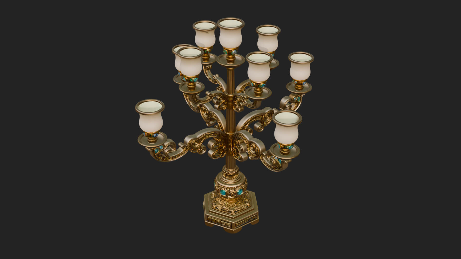 Gilded Branch Candelabra Model Design 2 3D Print Model 3D Model