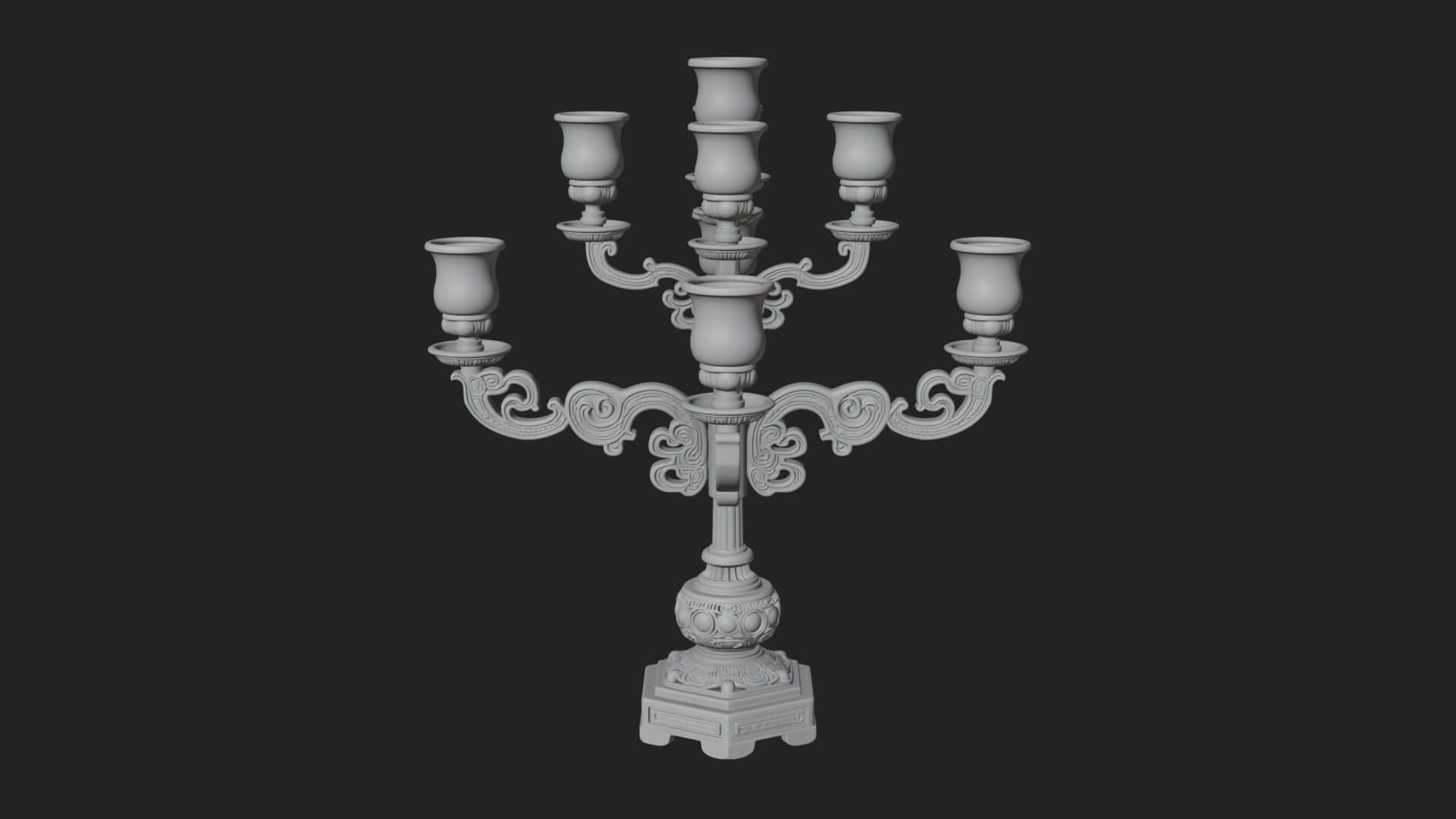 Gilded Branch Candelabra Model Design 2 3D Print Model 3D Model