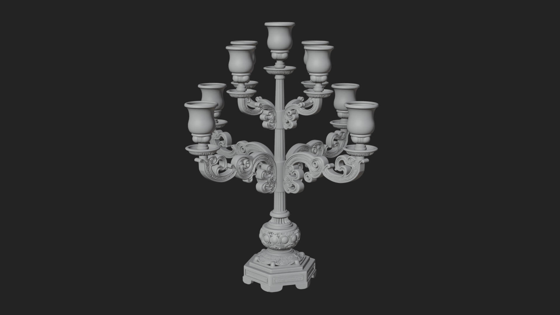 Gilded Branch Candelabra Model Design 2 3D Print Model 3D Model