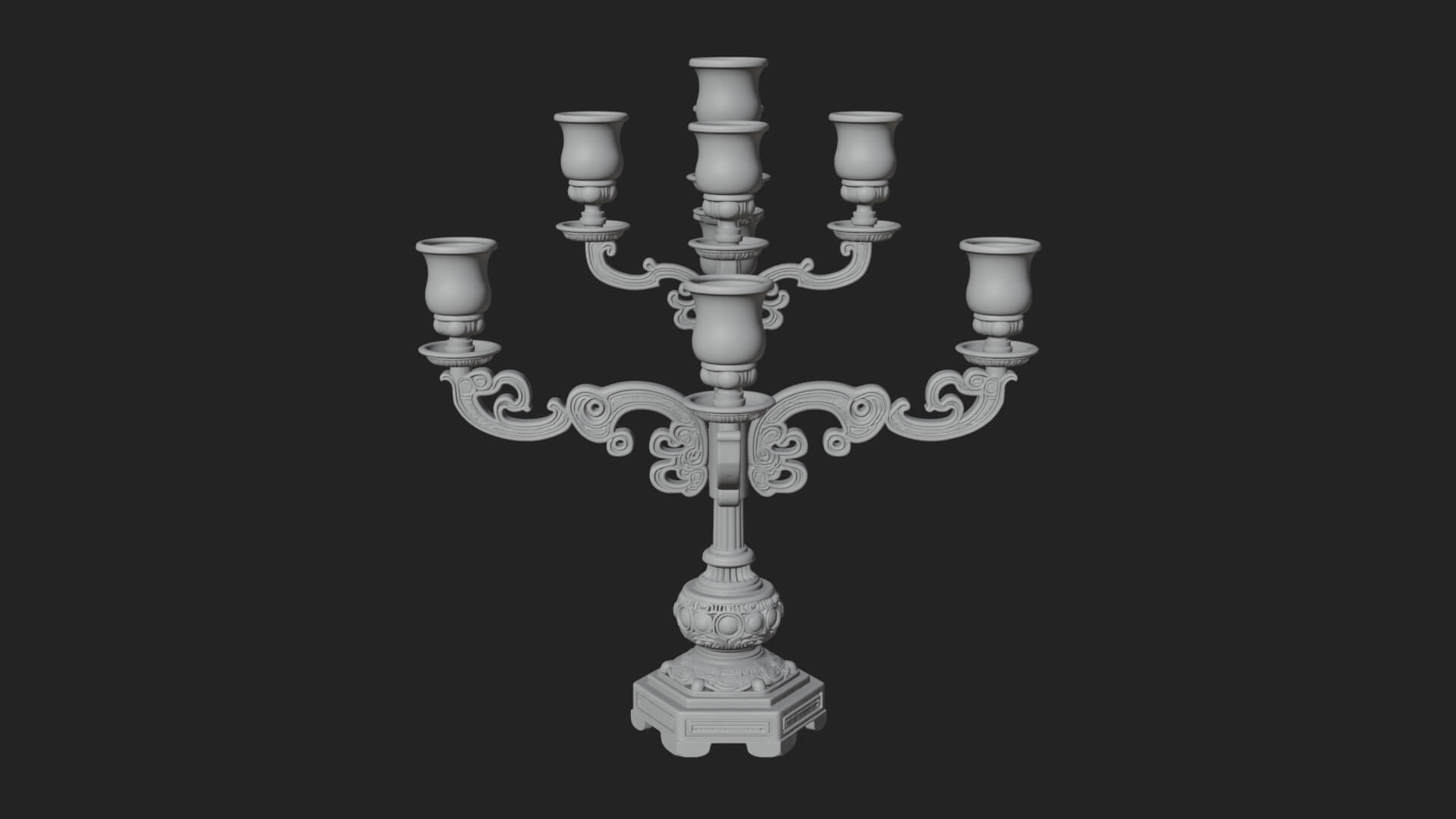 Gilded Branch Candelabra Model Design 2 3D Print Model 3D Model