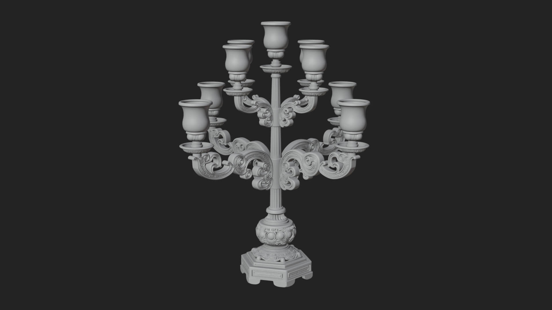 Gilded Branch Candelabra Model Design 2 3D Print Model 3D Model