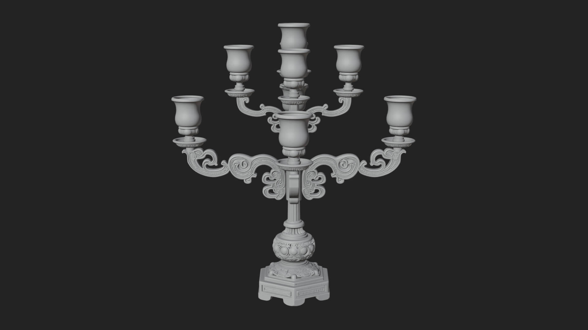 Gilded Branch Candelabra Model Design 2 3D Print Model 3D Model