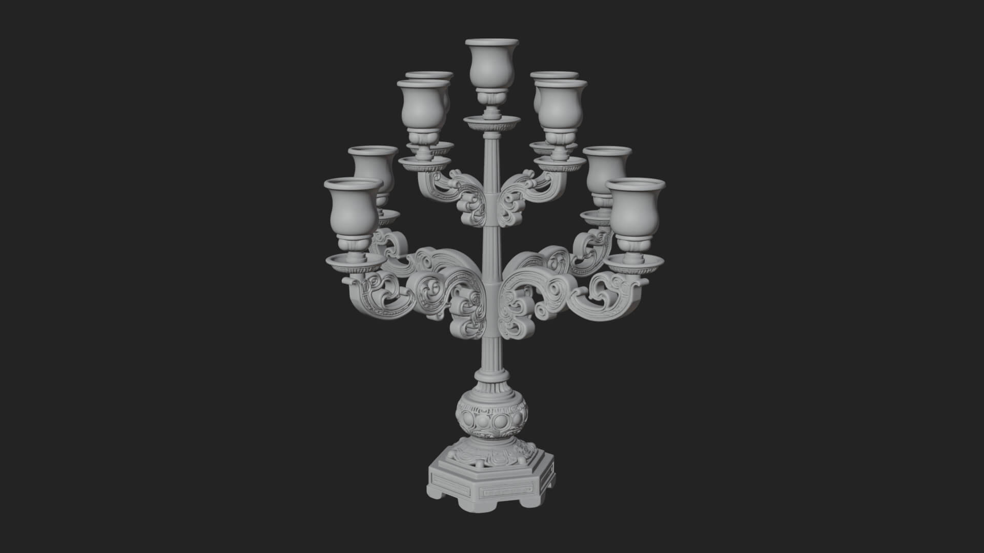 Gilded Branch Candelabra Model Design 2 3D Print Model 3D Model