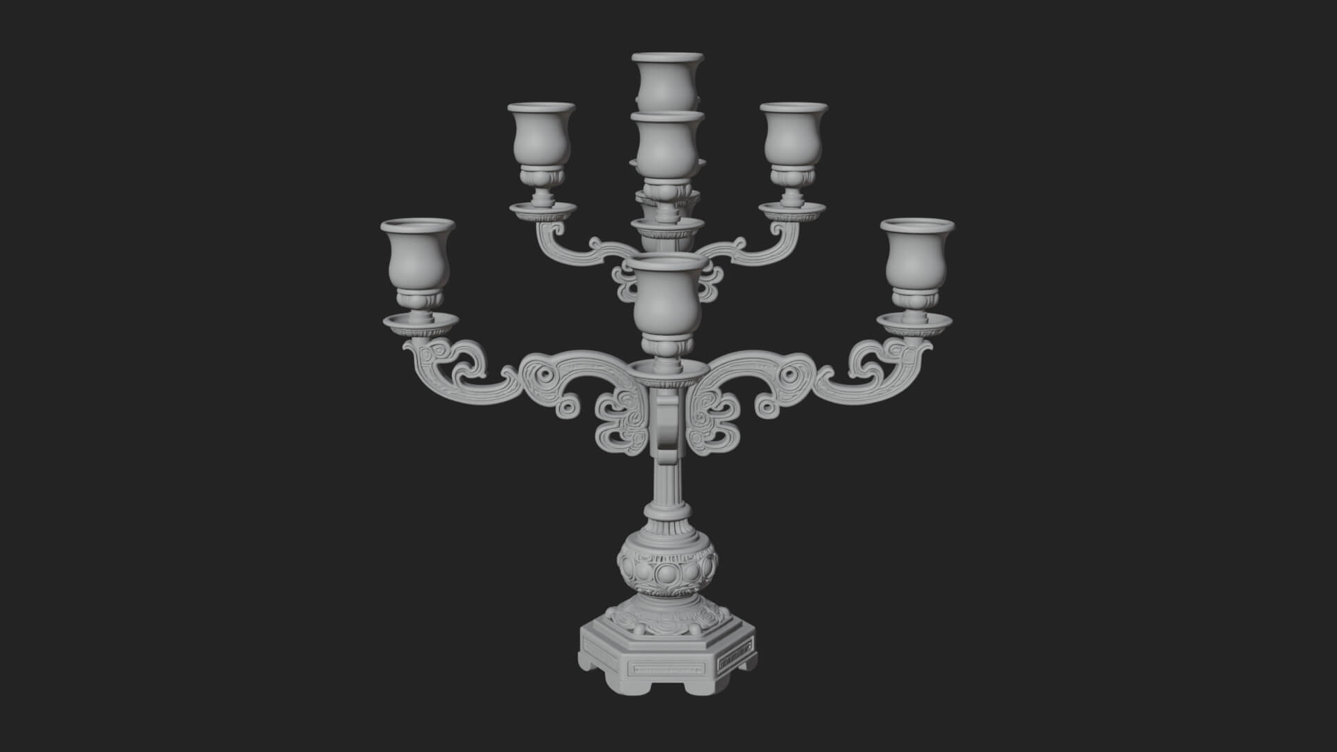 Gilded Branch Candelabra Model Design 2 3D Print Model 3D Model