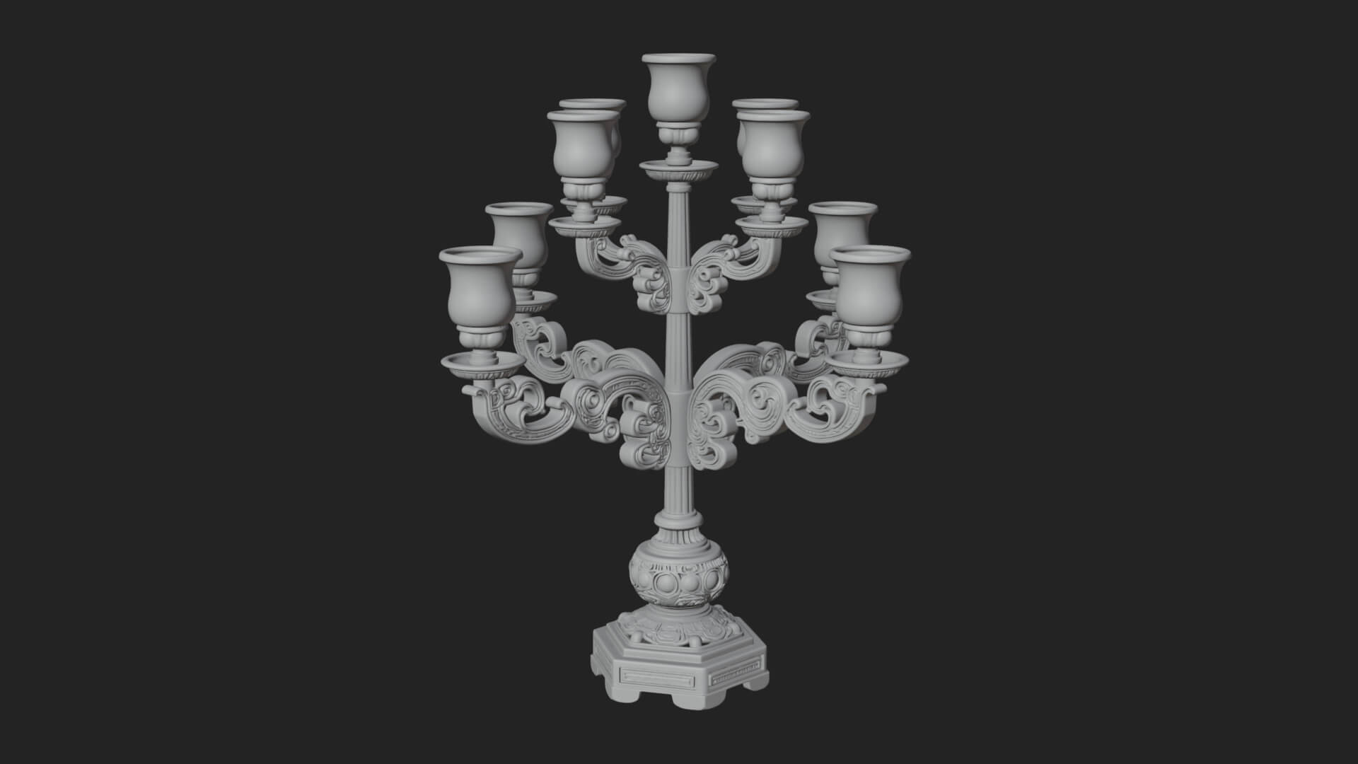 Gilded Branch Candelabra Model Design 2 3D Print Model 3D Model