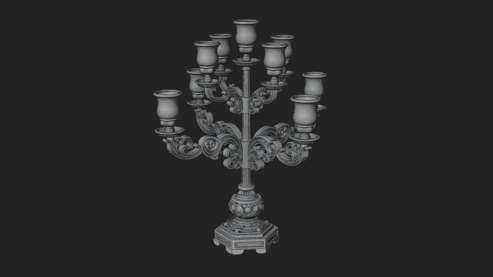 Gilded Branch Candelabra Model Design 2 3D Print Model 3D Model