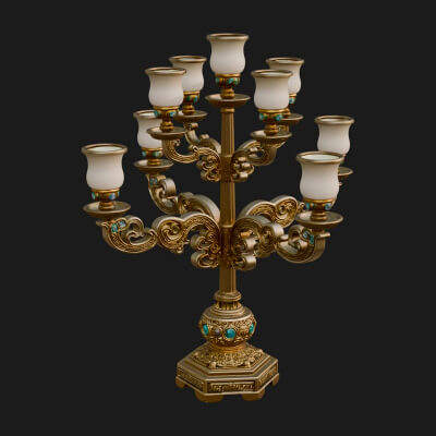 Gilded Branch Candelabra Model Design 2 3D Print Model