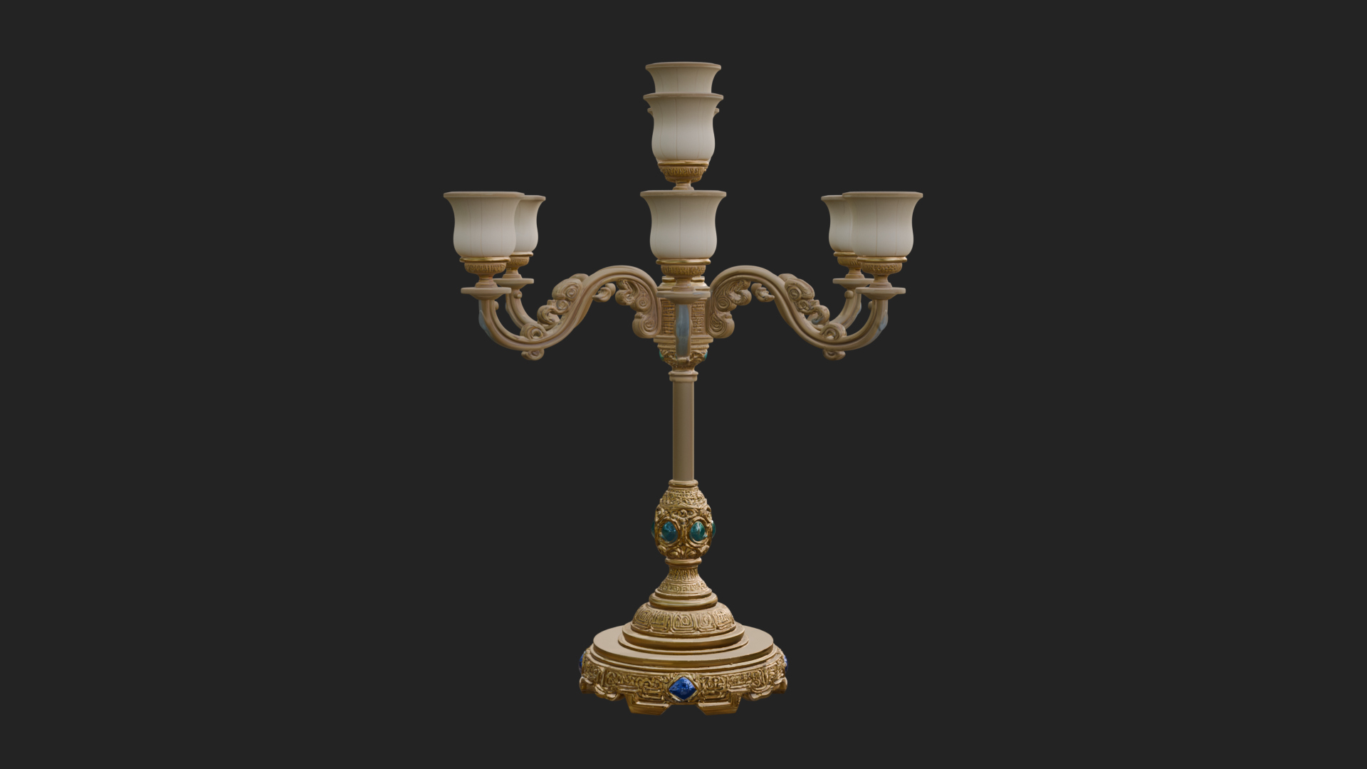 Gilded Branch Candelabra Model Design 3 3D Print Model 3D Model