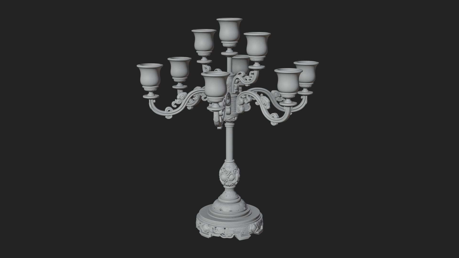 Gilded Branch Candelabra Model Design 3 3D Print Model 3D Model