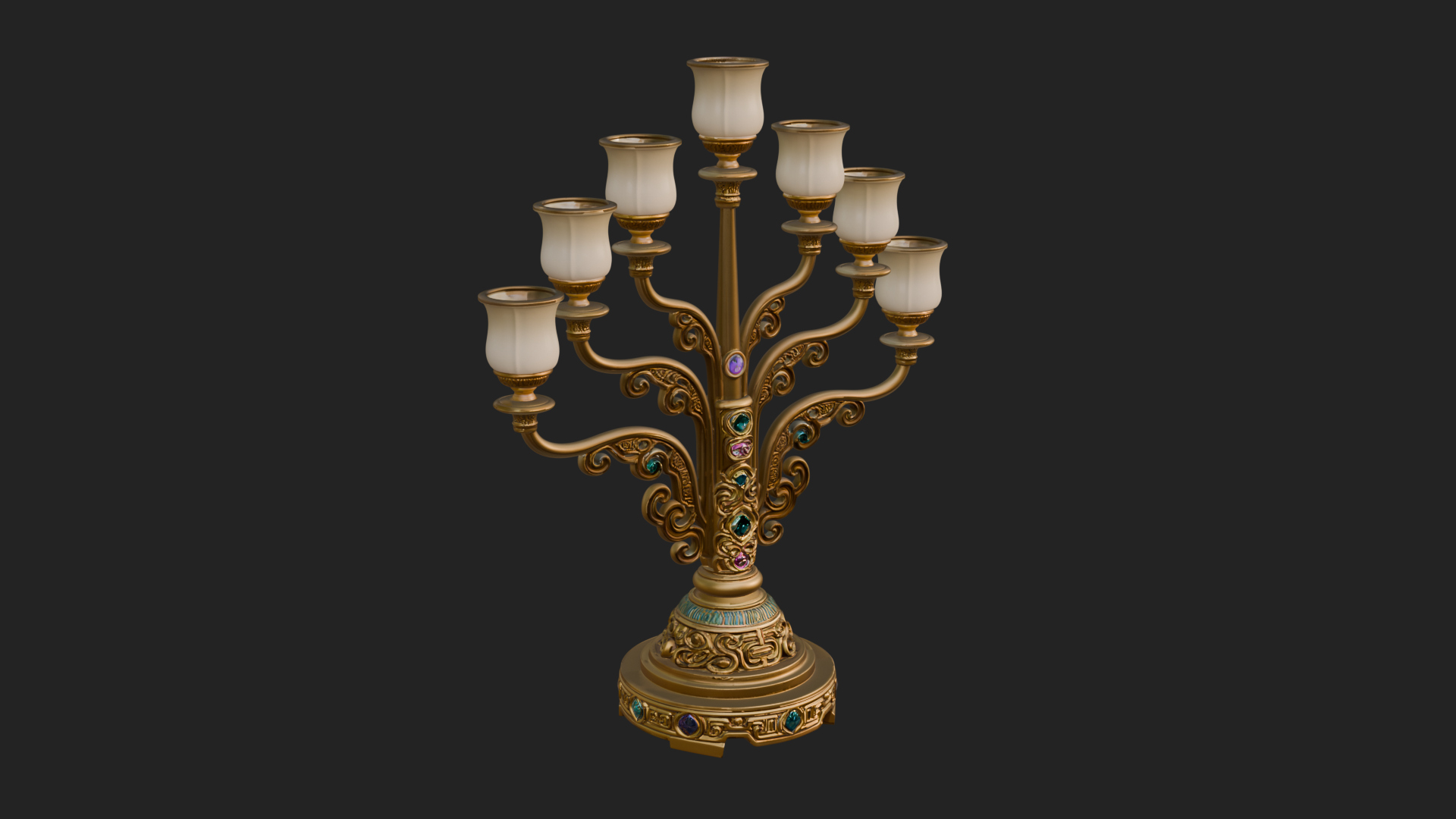 Gilded Branch Candelabra Model Design 4 3D Print Model 3D Model