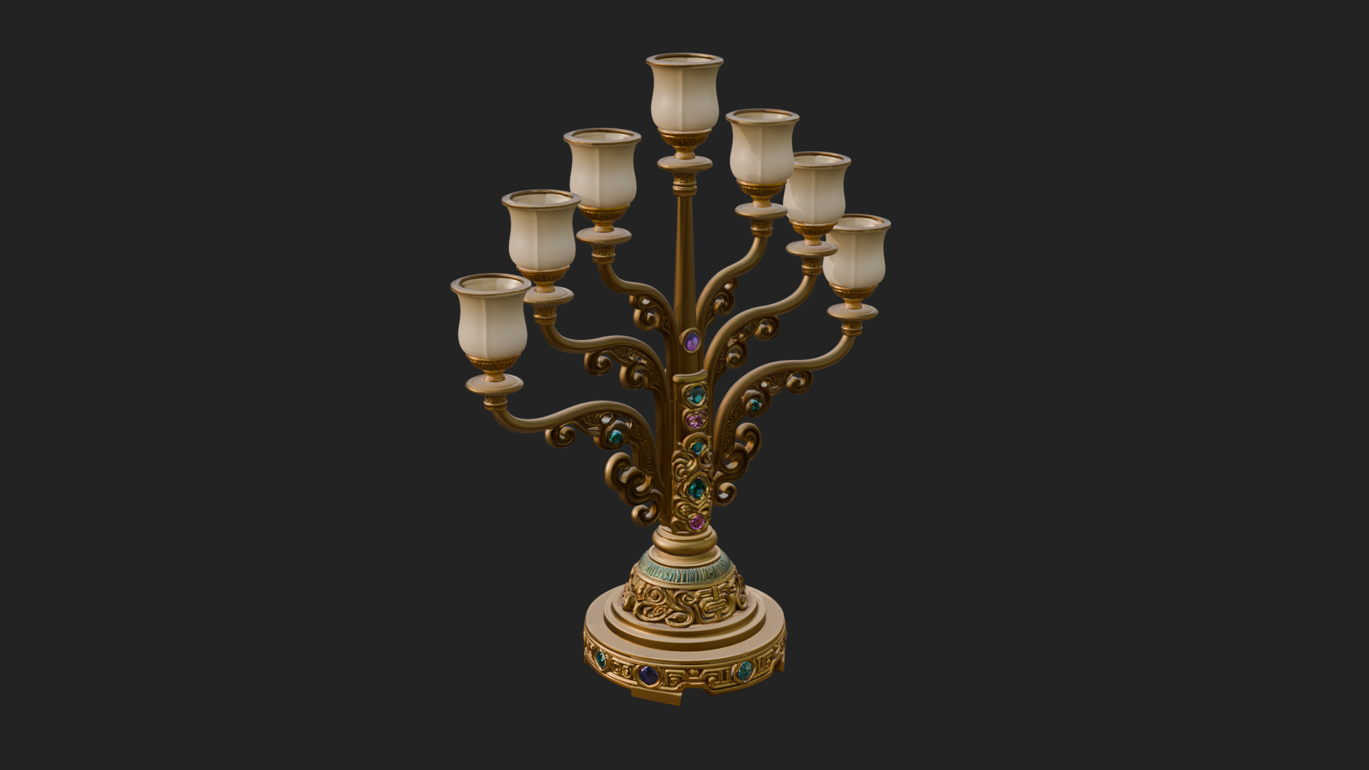 Gilded Branch Candelabra Model Design 4 3D Print Model 3D Model