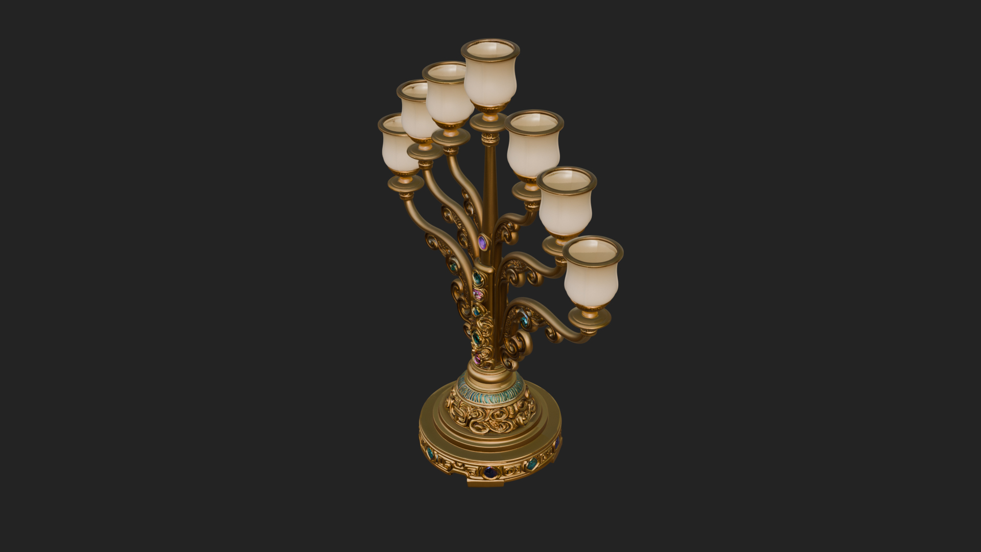 Gilded Branch Candelabra Model Design 4 3D Print Model 3D Model