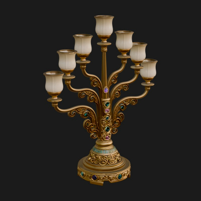 Gilded Branch Candelabra Model Design 4 3D Print Model