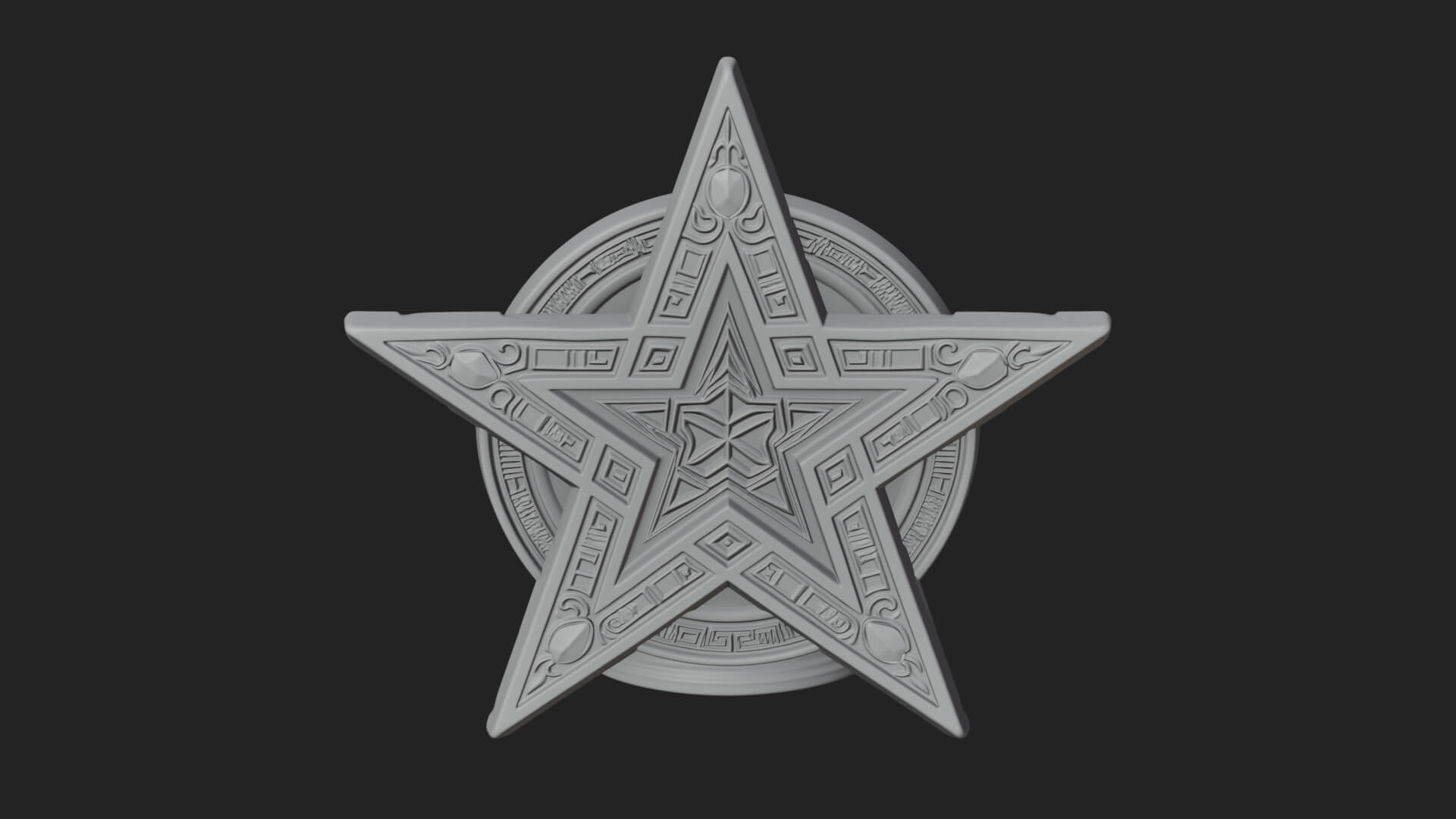 Gilded Pentagram Star Ornament Design 1 3D Print Model 3D Model