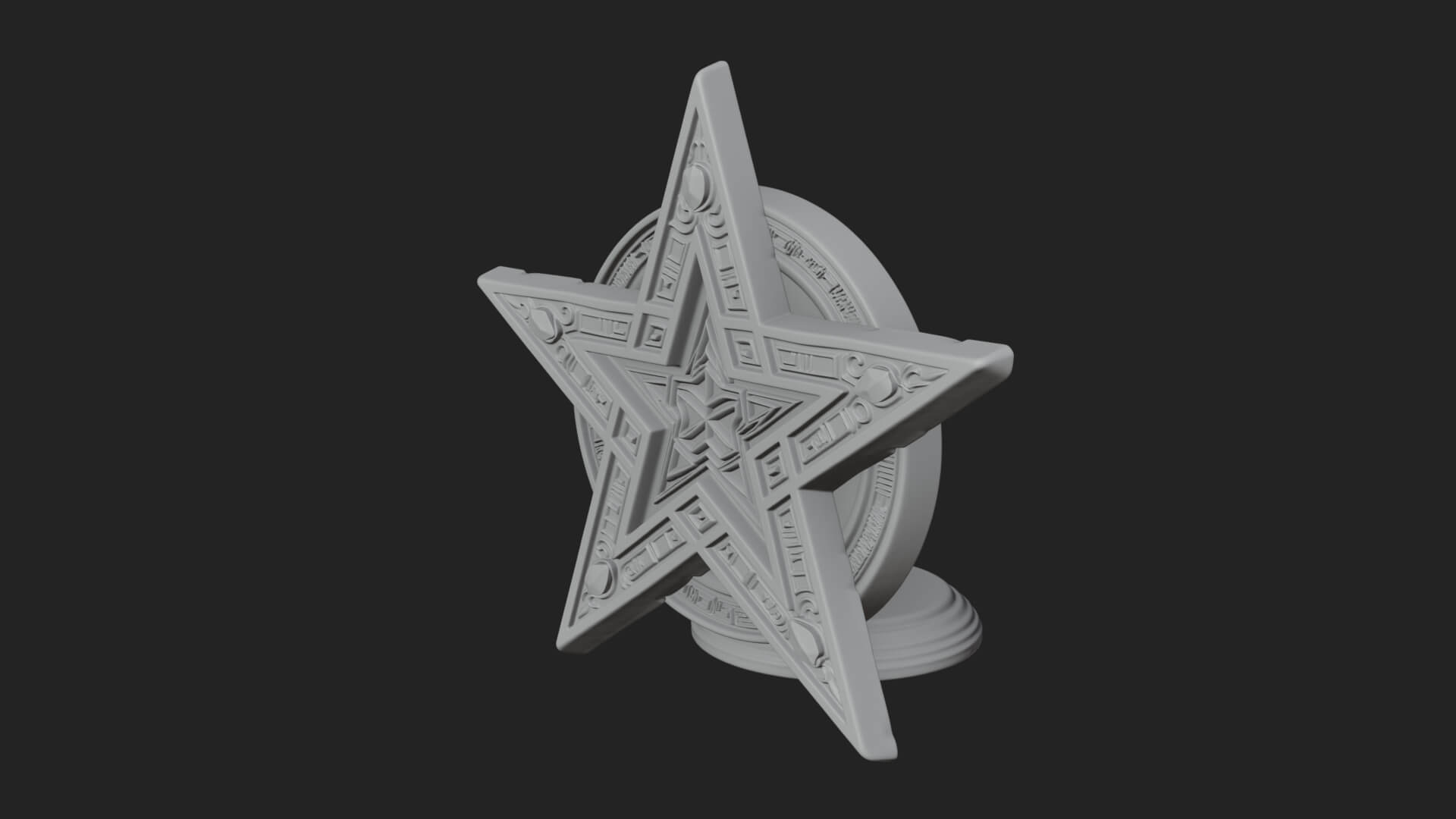 Gilded Pentagram Star Ornament Design 1 3D Print Model 3D Model