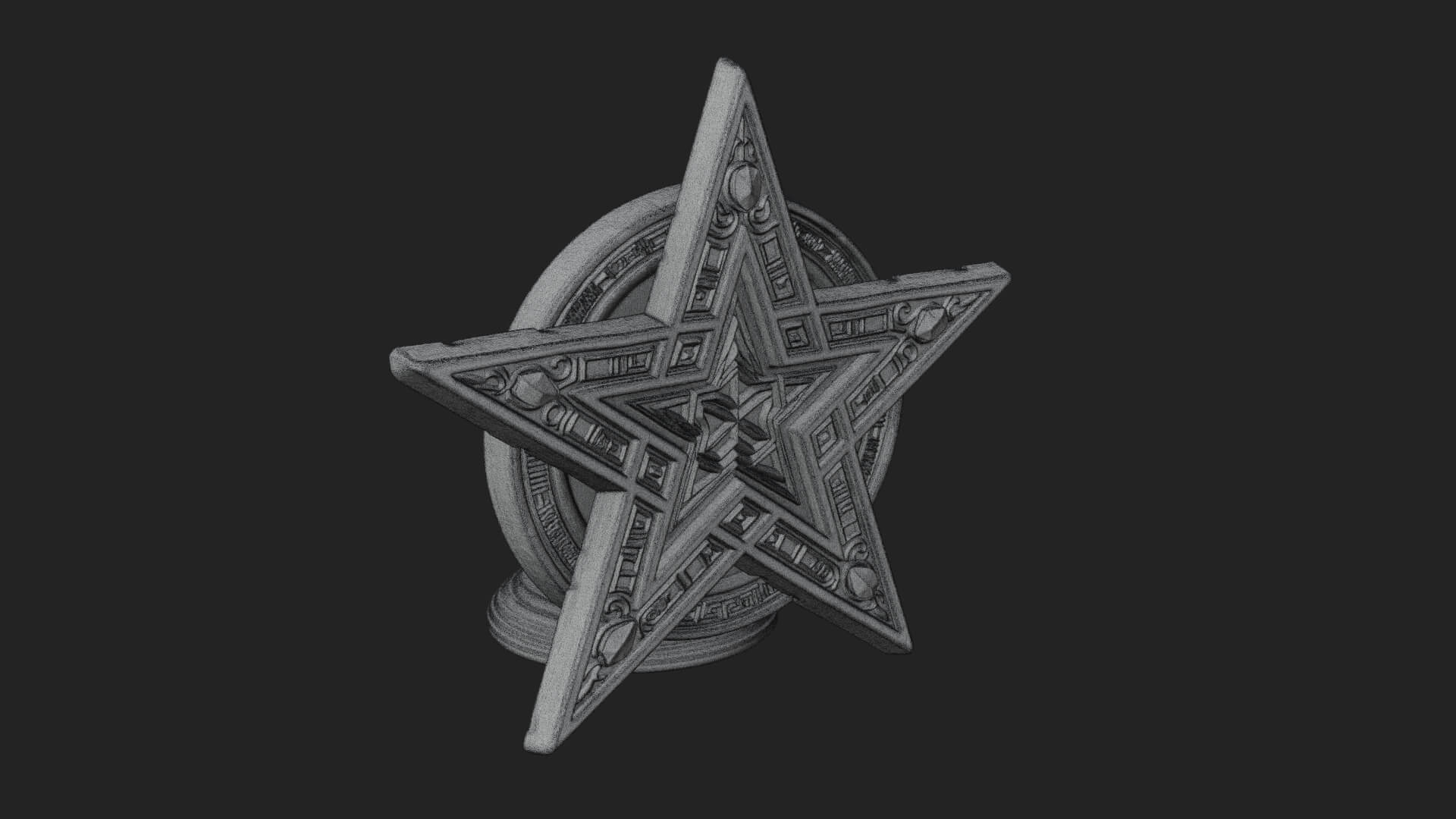 Gilded Pentagram Star Ornament Design 1 3D Print Model 3D Model