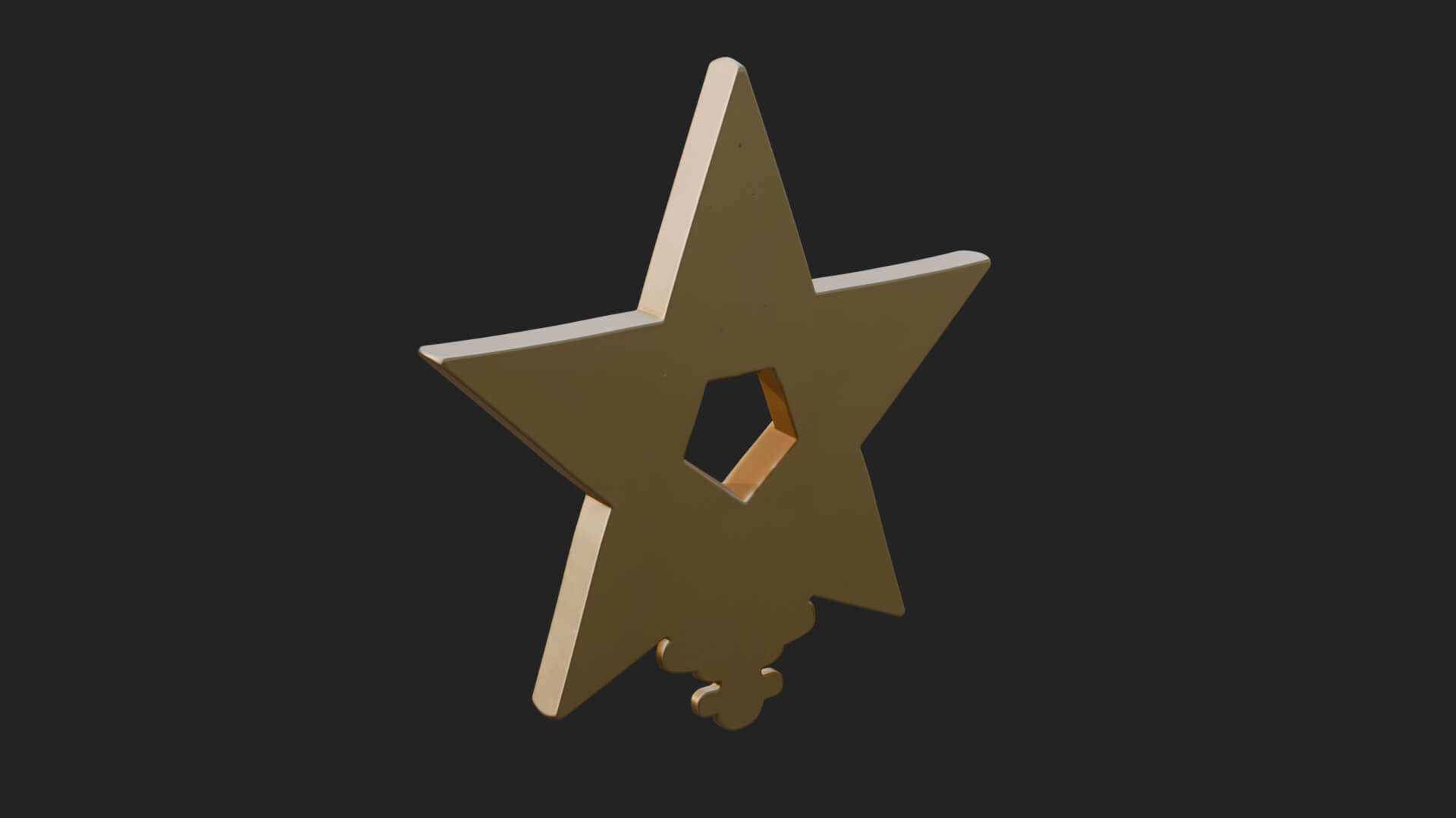 Gilded Pentagram Star Ornament Design 2 3D Print Model 3D Model
