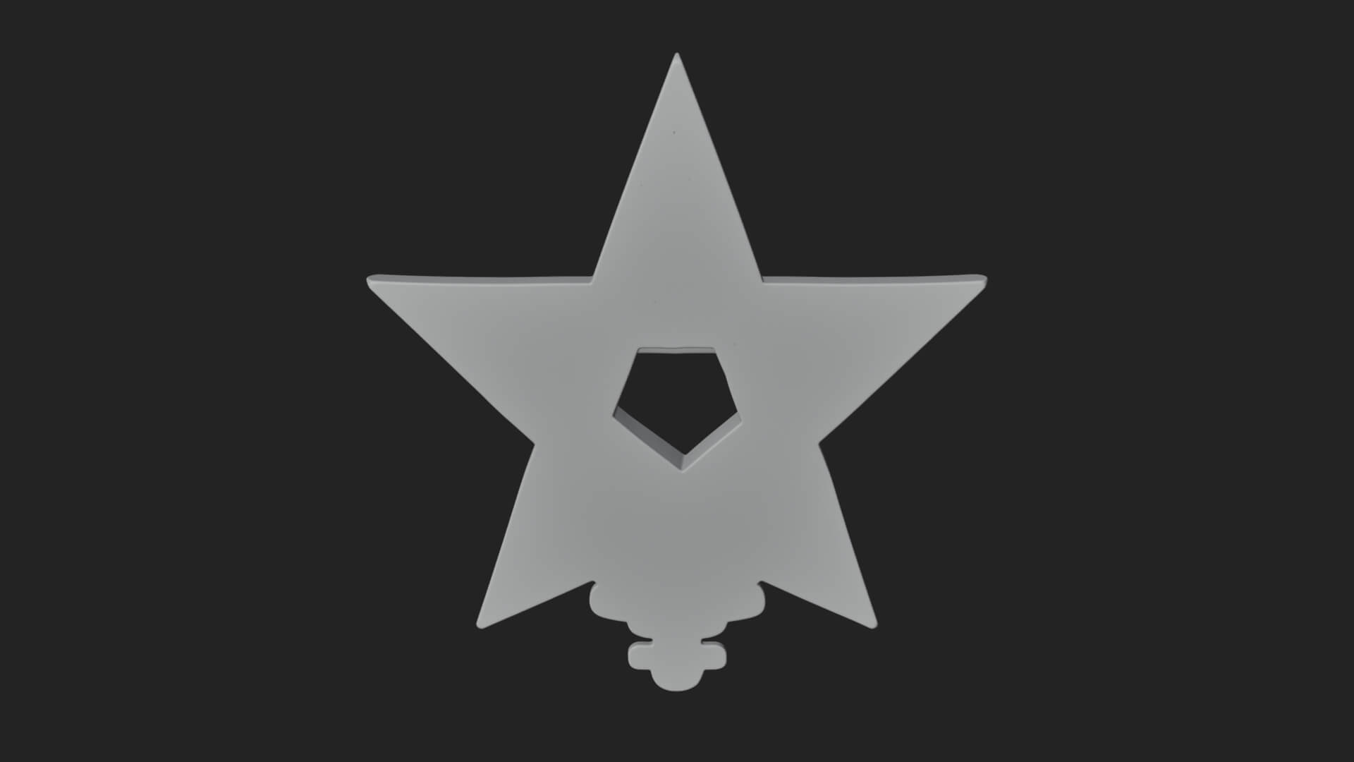 Gilded Pentagram Star Ornament Design 2 3D Print Model 3D Model