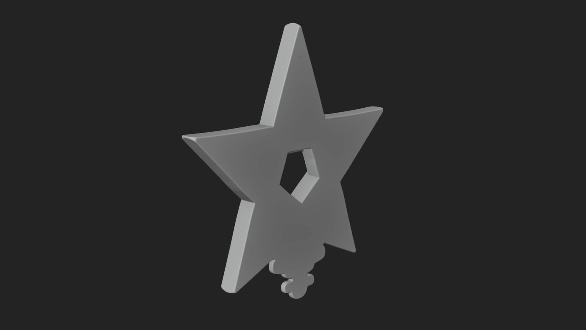 Gilded Pentagram Star Ornament Design 2 3D Print Model 3D Model