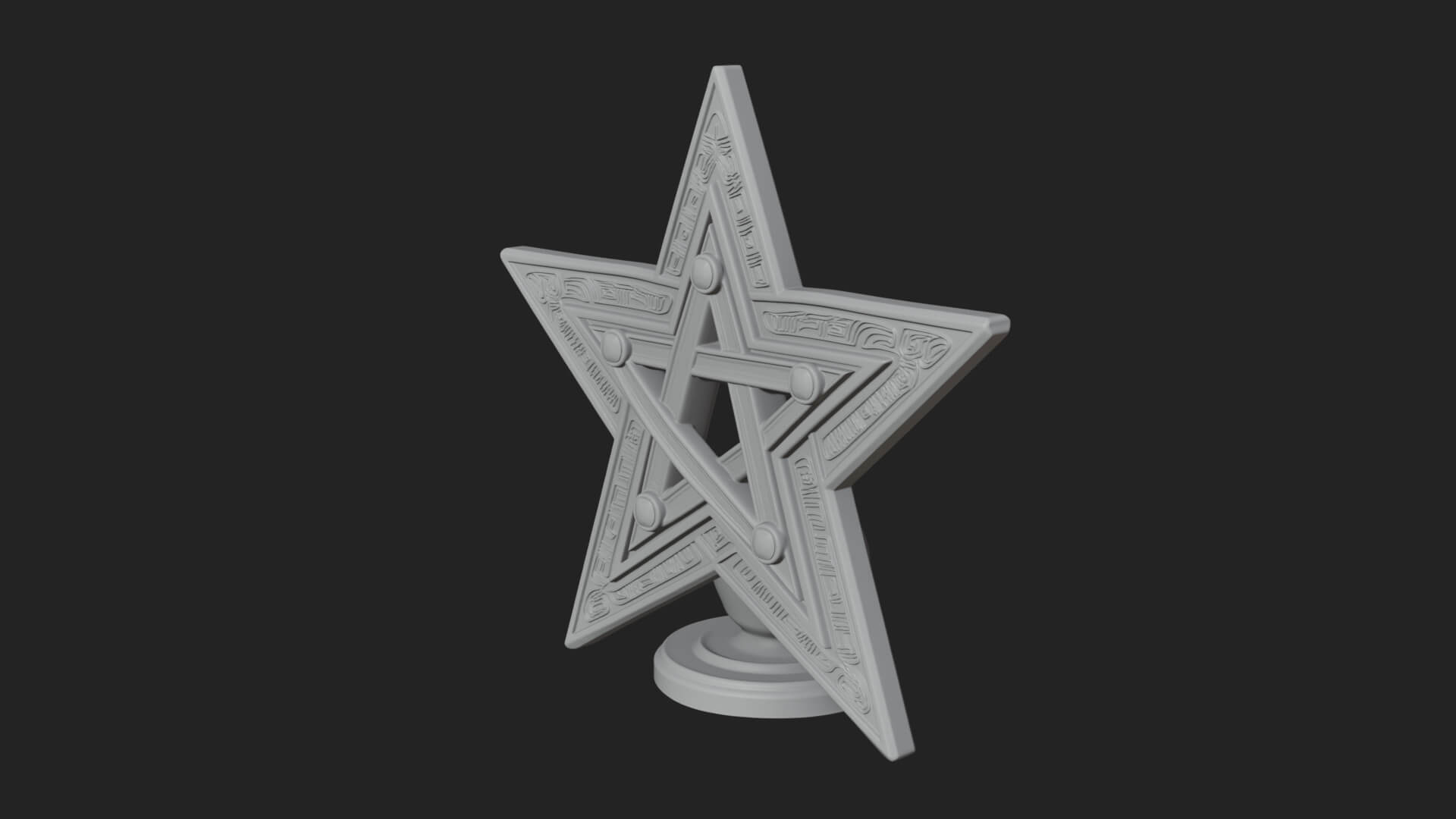 Gilded Pentagram Star Ornament Design 3 3D Print Model 3D Model