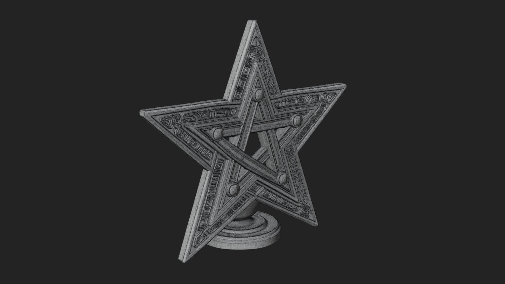 Gilded Pentagram Star Ornament Design 3 3D Print Model 3D Model