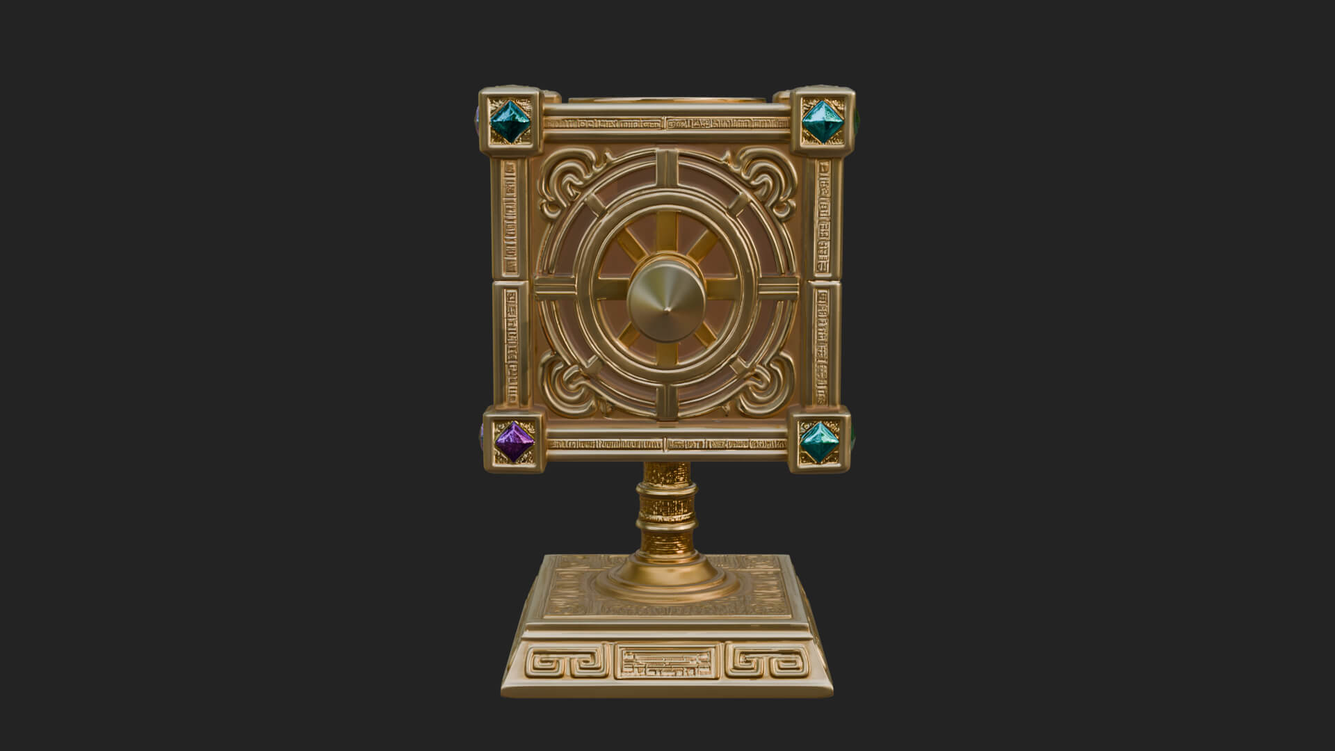 Gilded Prayer Wheel Model Design 1 3D Print Model 3D Model