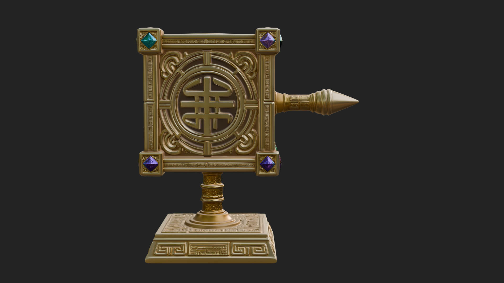Gilded Prayer Wheel Model Design 1 3D Print Model 3D Model