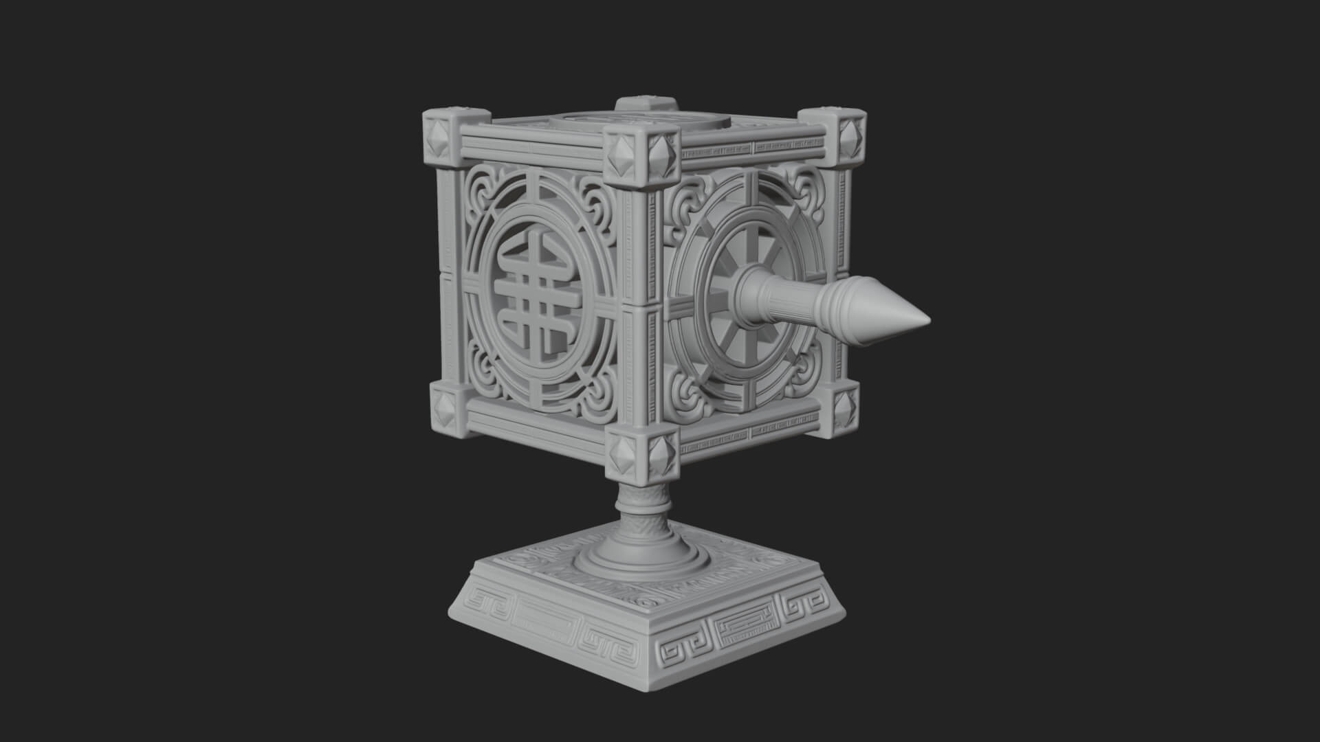 Gilded Prayer Wheel Model Design 1 3D Print Model 3D Model