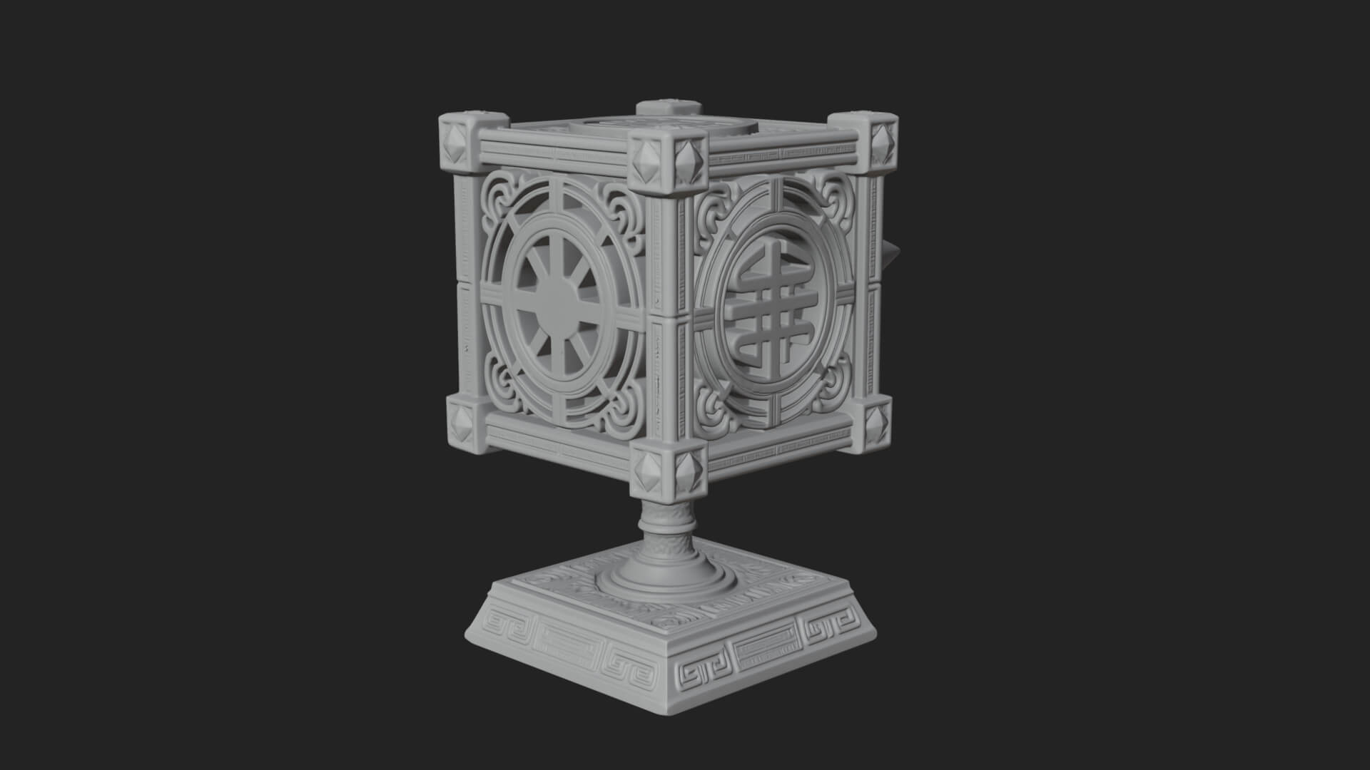 Gilded Prayer Wheel Model Design 1 3D Print Model 3D Model