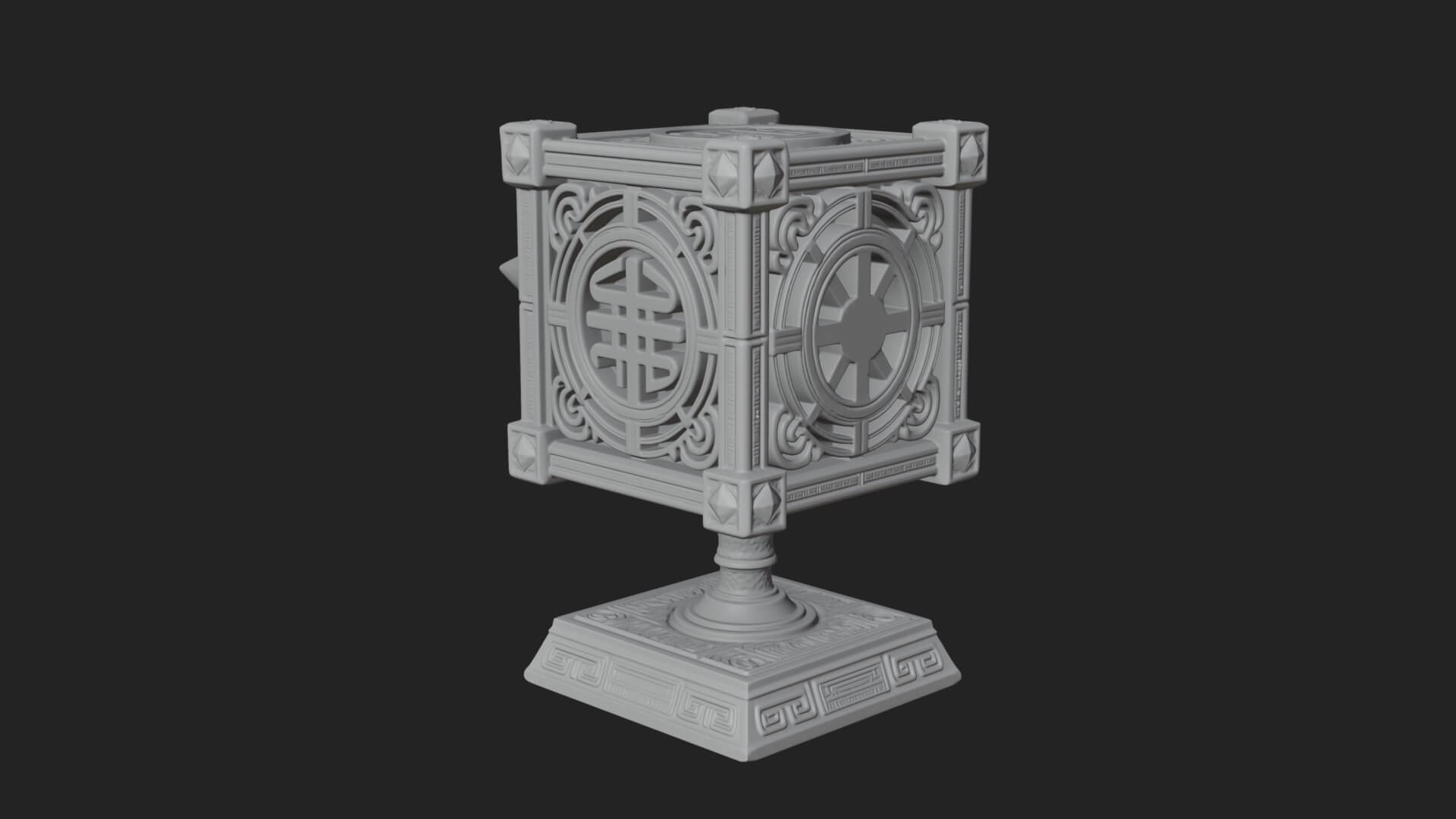 Gilded Prayer Wheel Model Design 1 3D Print Model 3D Model
