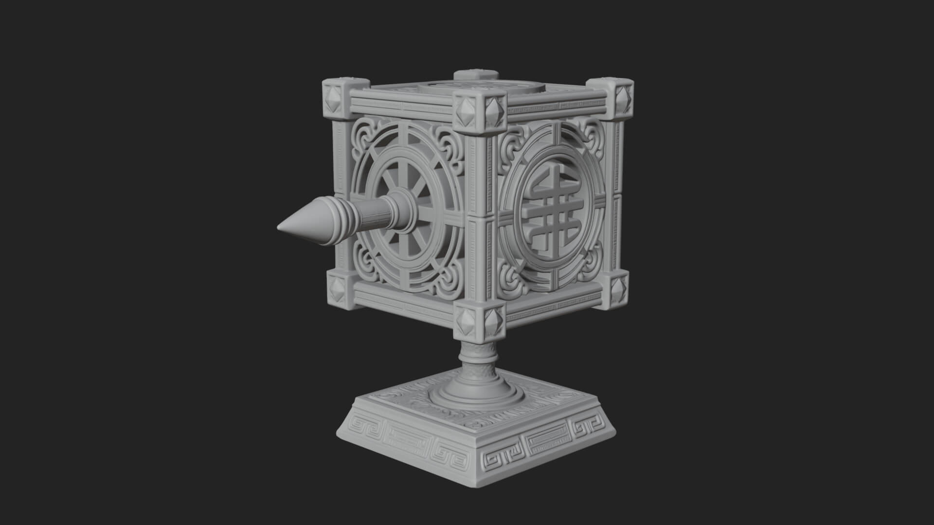 Gilded Prayer Wheel Model Design 1 3D Print Model 3D Model