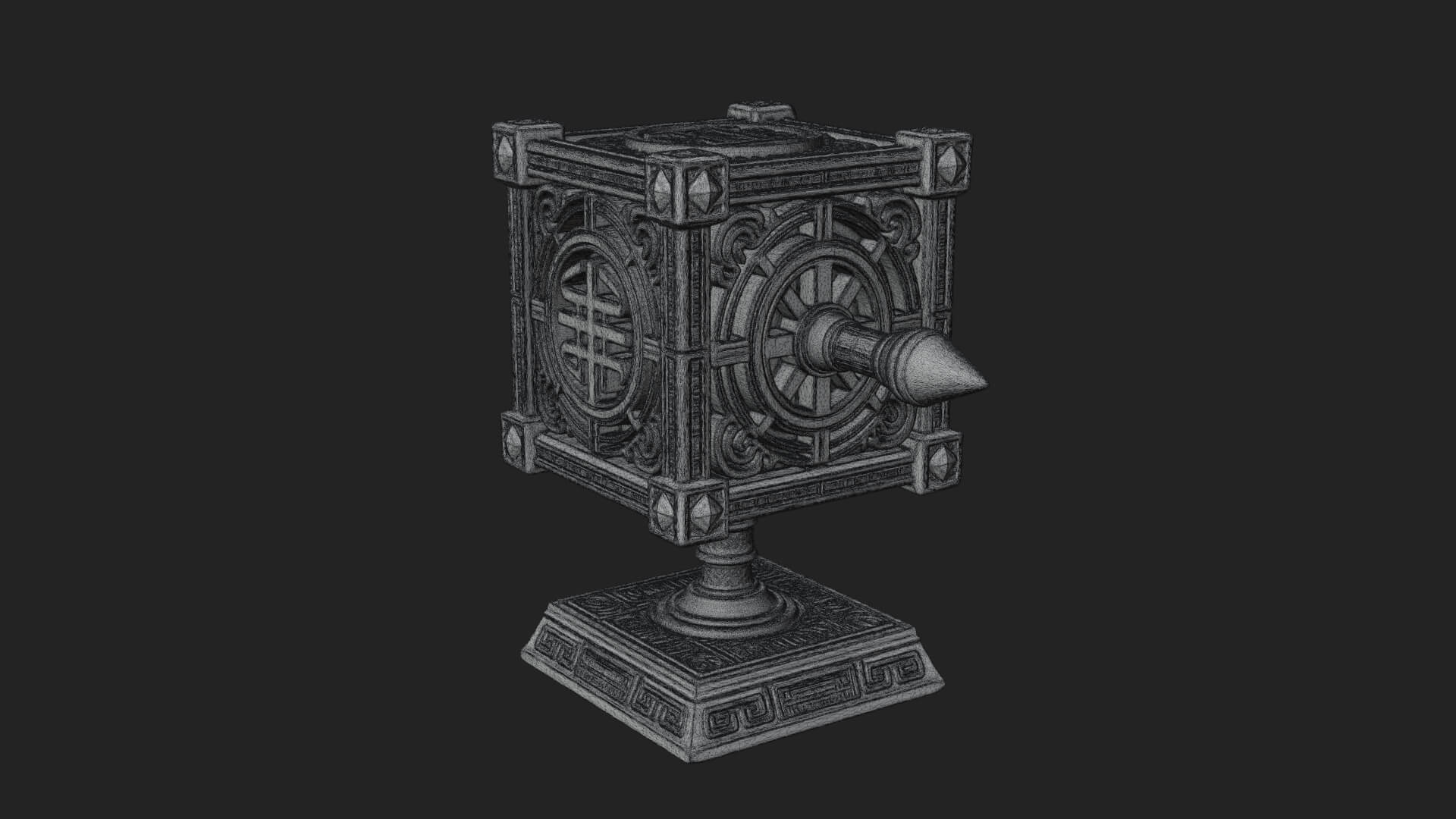Gilded Prayer Wheel Model Design 1 3D Print Model 3D Model
