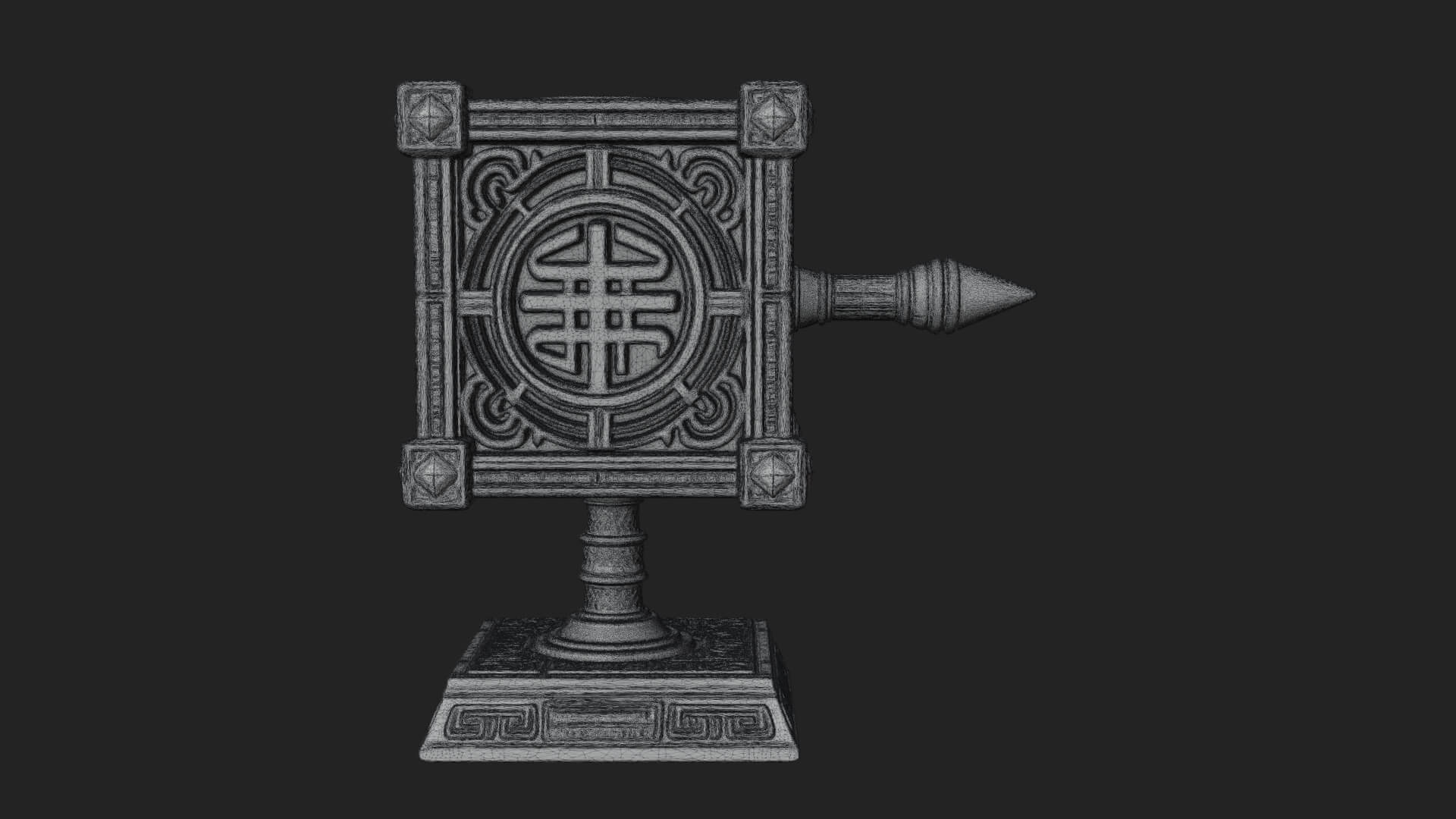 Gilded Prayer Wheel Model Design 1 3D Print Model 3D Model