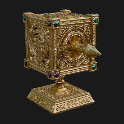 Gilded Prayer Wheel Model Design 1 3D Print Model