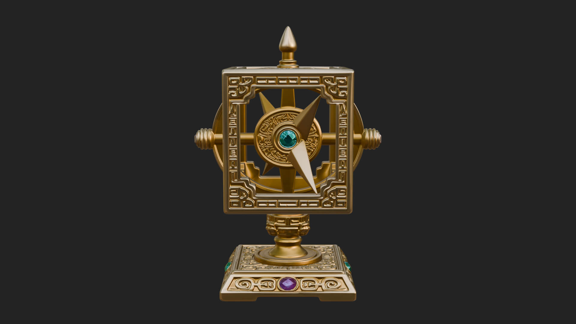 Gilded Prayer Wheel Model Design 2 3D Print Model 3D Model