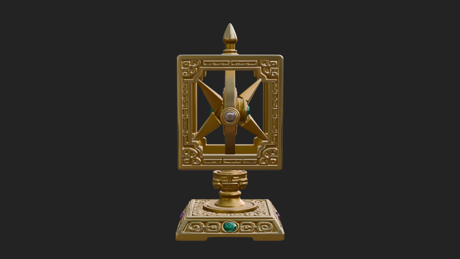 Gilded Prayer Wheel Model Design 2 3D Print Model 3D Model