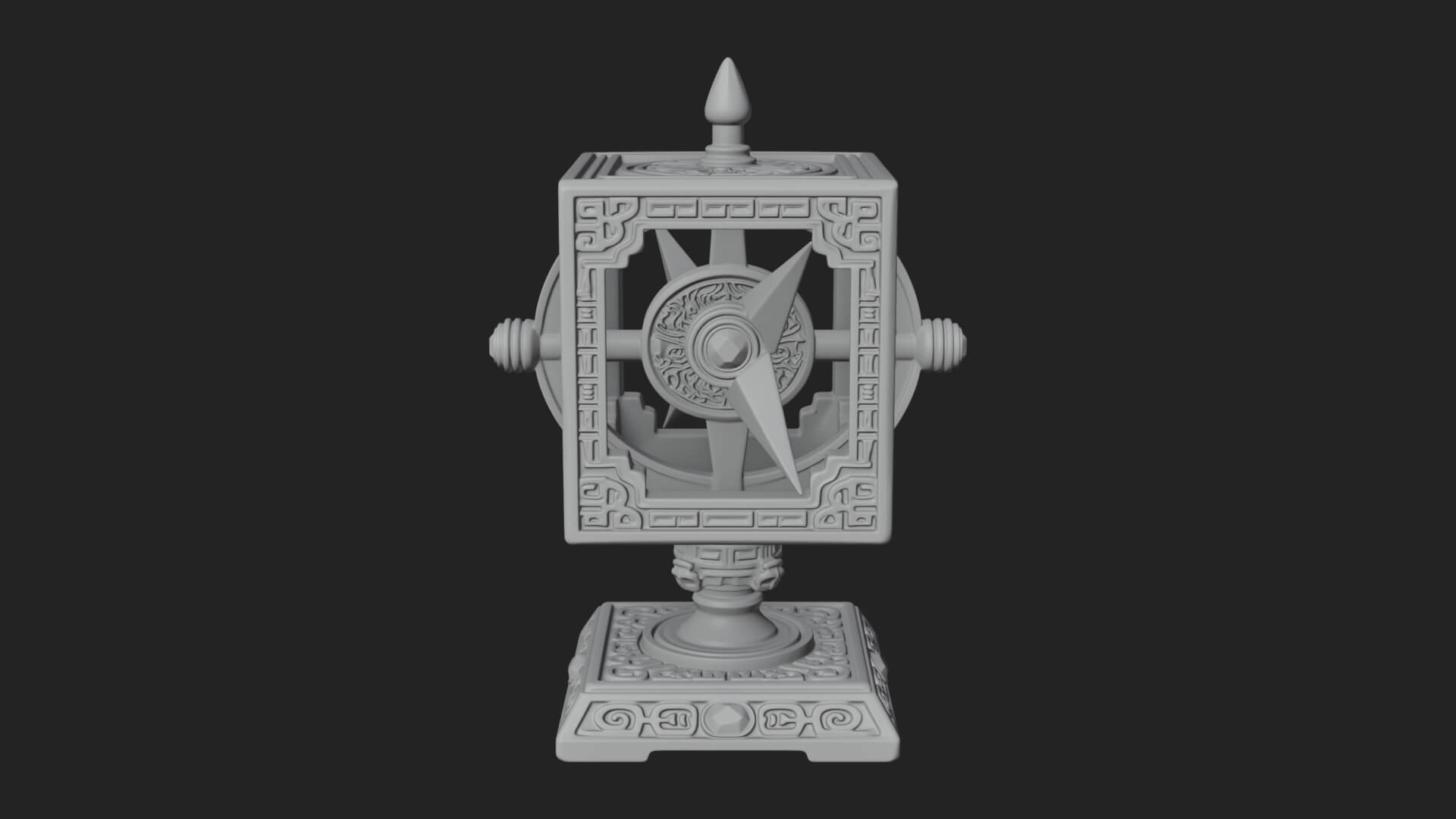 Gilded Prayer Wheel Model Design 2 3D Print Model 3D Model