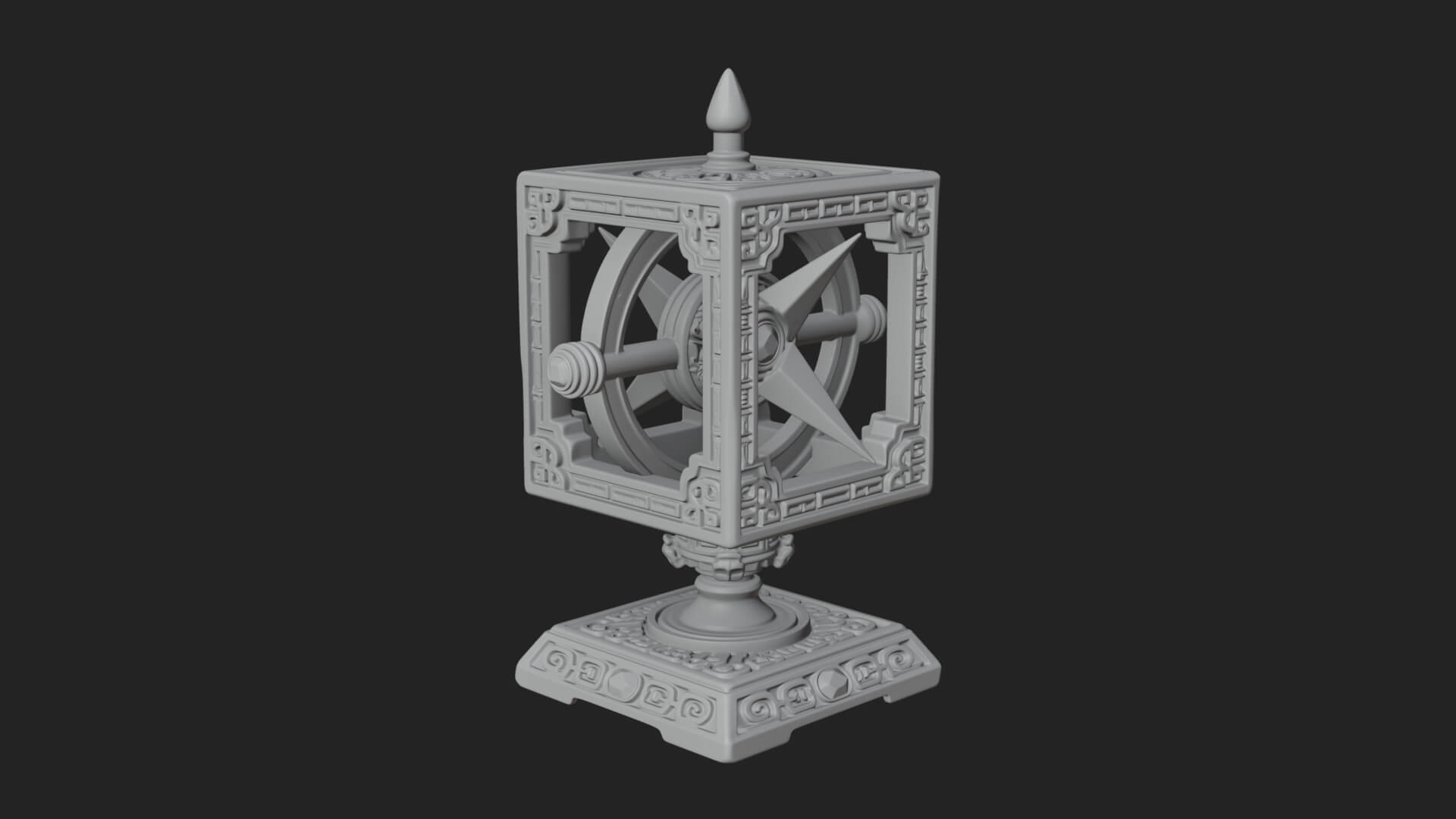 Gilded Prayer Wheel Model Design 2 3D Print Model 3D Model