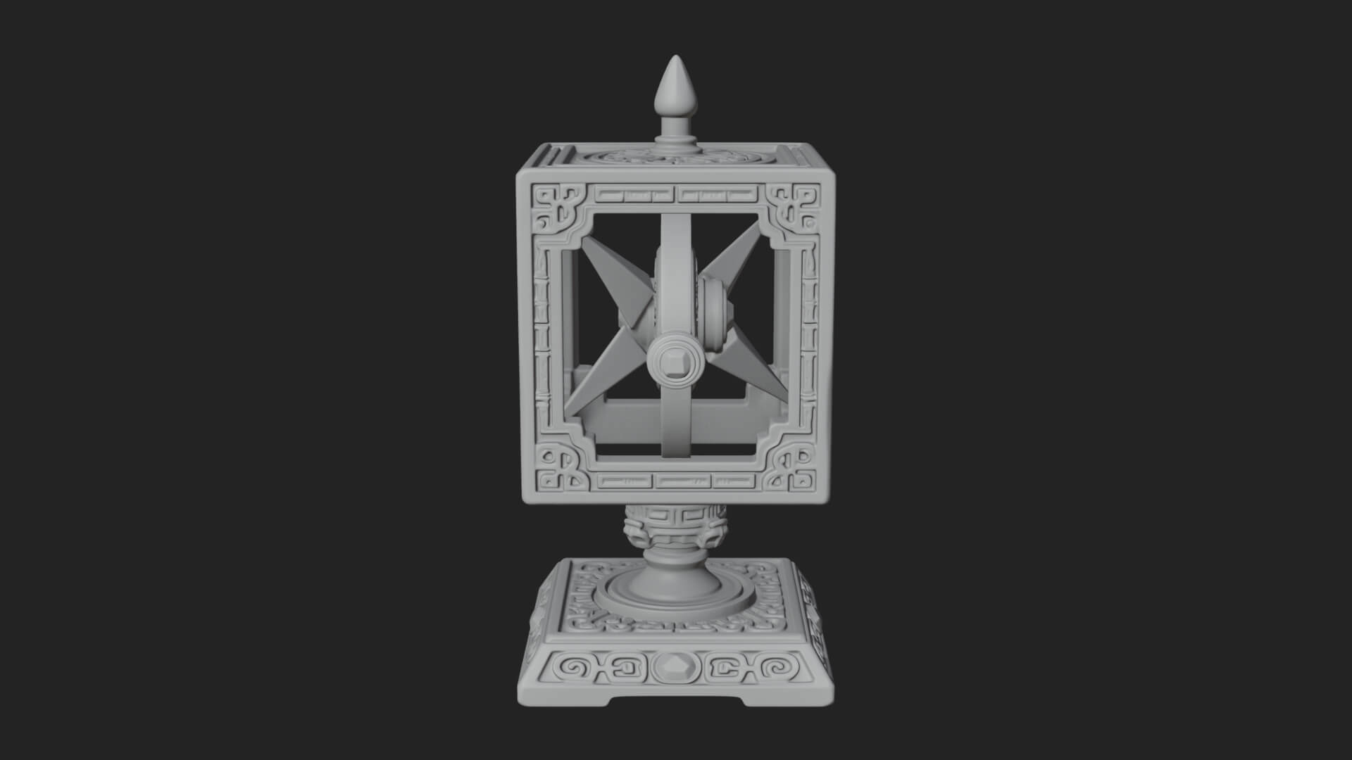 Gilded Prayer Wheel Model Design 2 3D Print Model 3D Model
