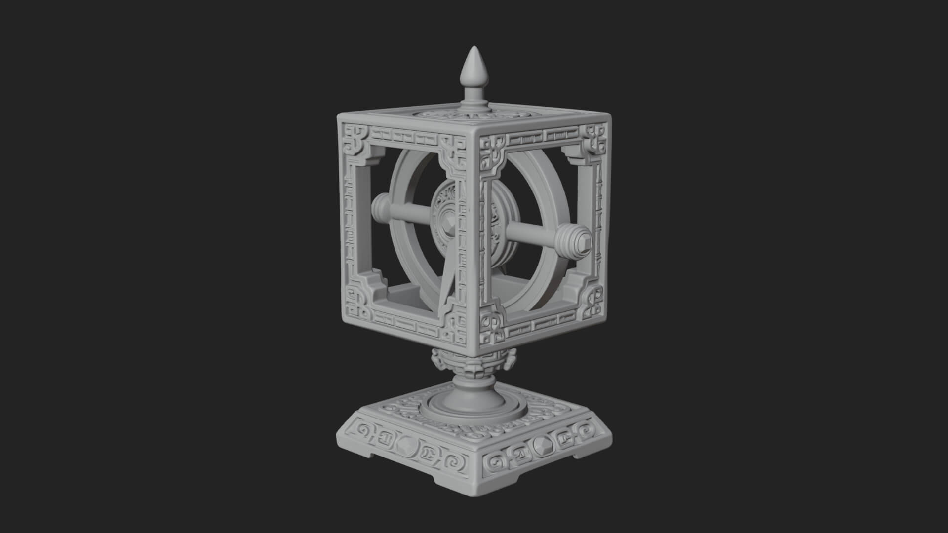 Gilded Prayer Wheel Model Design 2 3D Print Model 3D Model