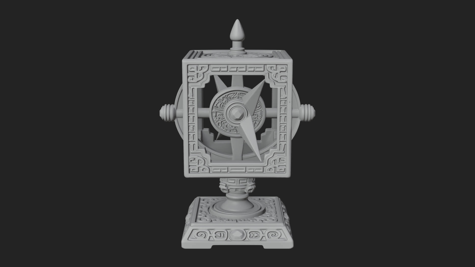 Gilded Prayer Wheel Model Design 2 3D Print Model 3D Model