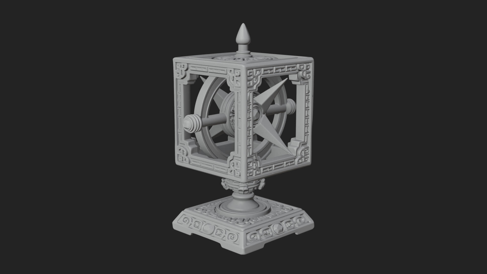 Gilded Prayer Wheel Model Design 2 3D Print Model 3D Model