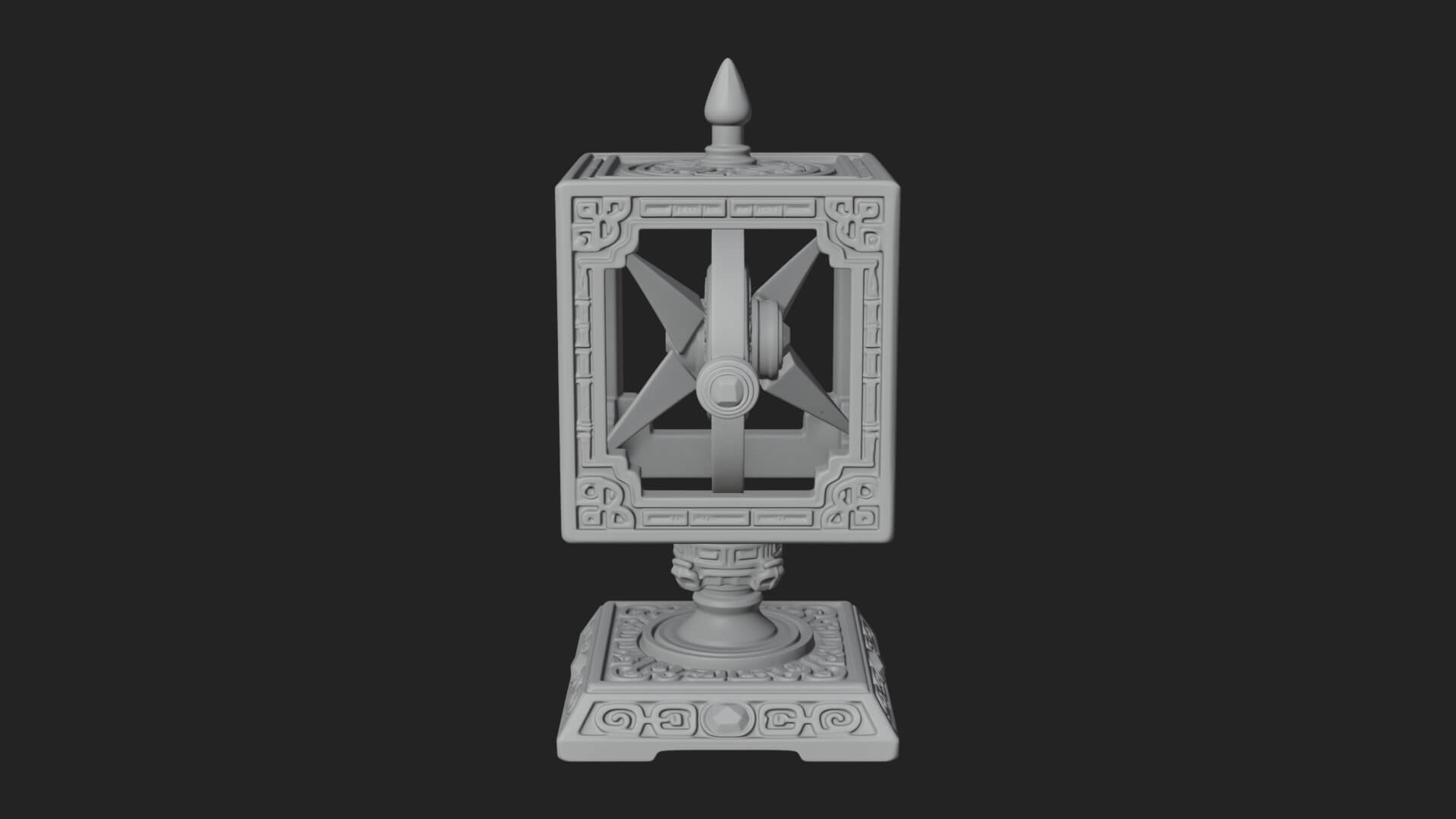 Gilded Prayer Wheel Model Design 2 3D Print Model 3D Model
