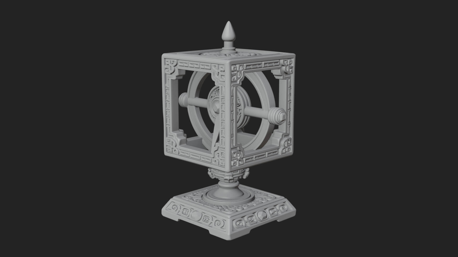 Gilded Prayer Wheel Model Design 2 3D Print Model 3D Model