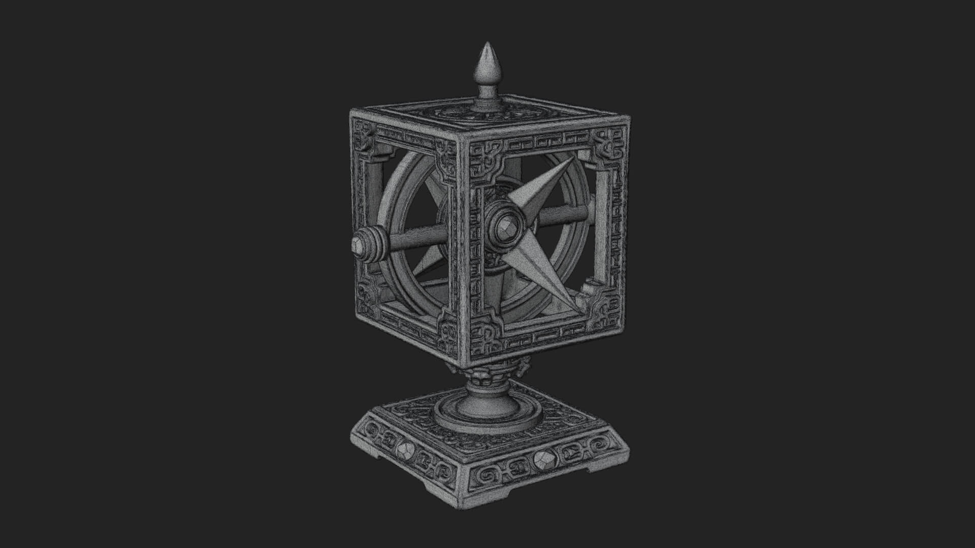 Gilded Prayer Wheel Model Design 2 3D Print Model 3D Model
