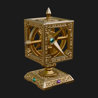 Gilded Prayer Wheel Model Design 2 3D Print Model